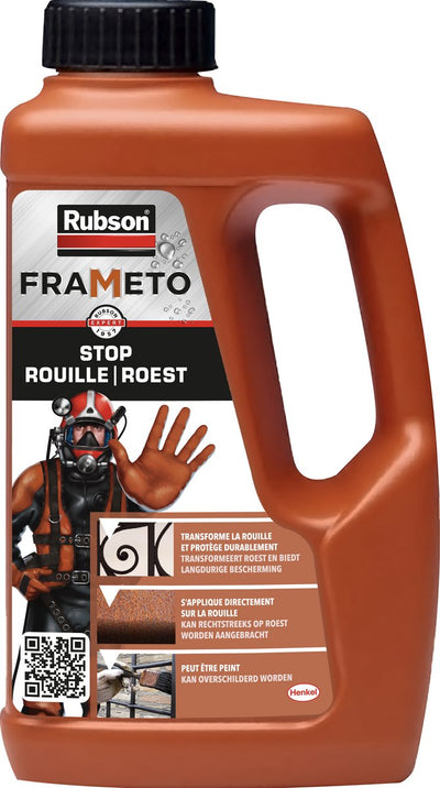 Rubson Frameto Rostumwandler 1l – Rostschutzbehandlung für Metall – innen außen – lackierbar – schwarz