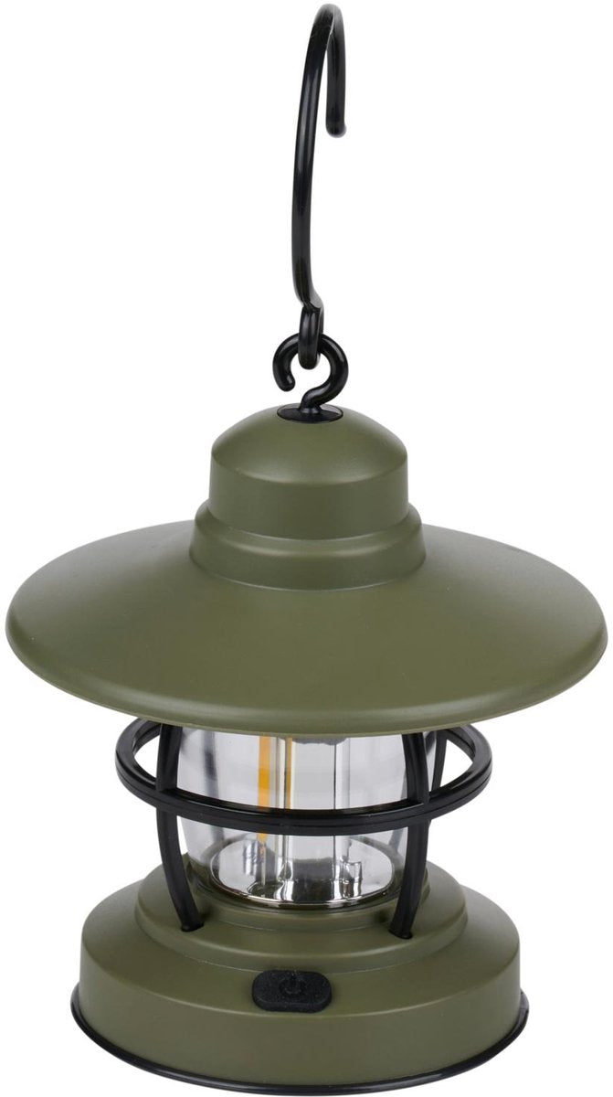 Camp Active Campinglampe LED mit Aufhängehaken - Campinglaterne für Zelt und Camping - Campinglampe als Hängelampe Camping - Außenlampe - ca. ø12 x 20 cm - grün