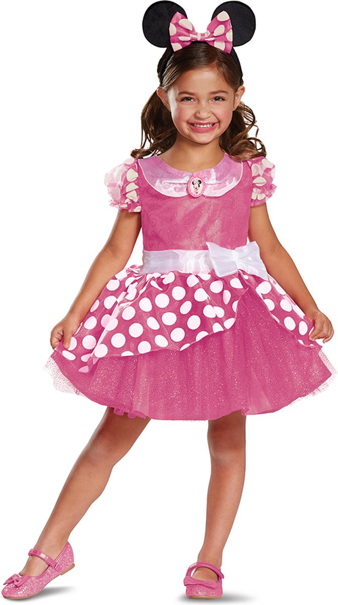 Disney-Verkleidung – Vorschul-CG-Minnie-Friends, rosa Minnie-Kleid Deluxe, Größe S (5–6 Jahre), Mädchen