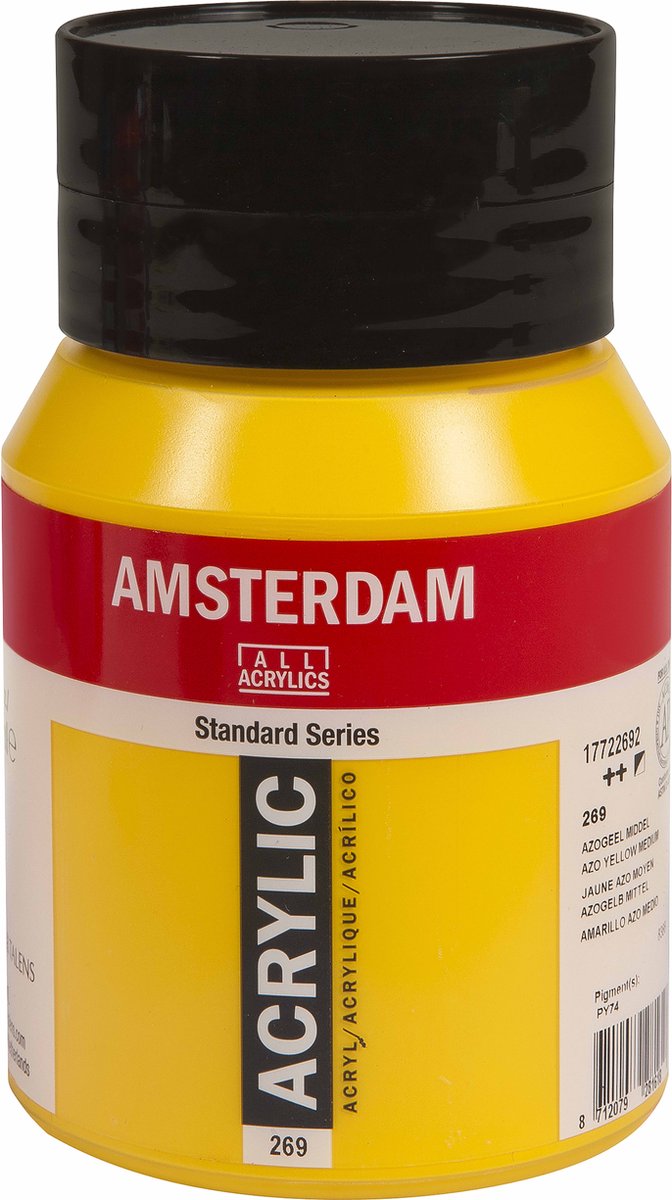 Acrylfarbentopf der Amsterdam Standard-Serie 500 ml Azogelb mittel 269