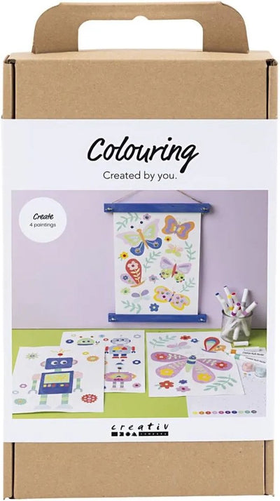Creativ Company Hobby-Set Farben, Schmetterling und Roboter, fröhliche Farben, 1 Box