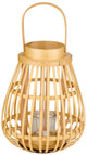 Arti Casa Holzlaterne mit Glas – dekorative Kerzenlaterne – 26 x 26 x 32 cm – Beige