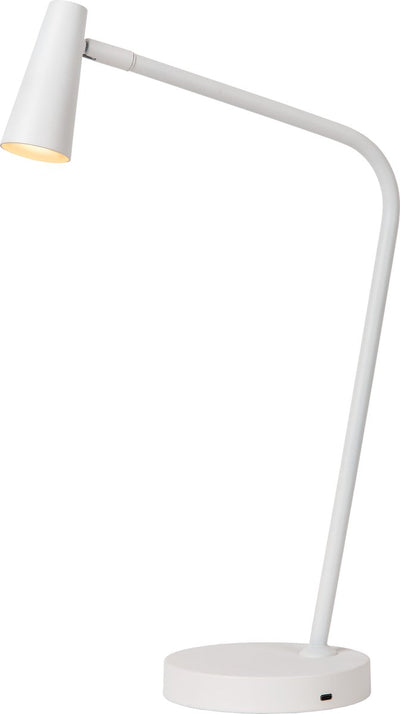 Lucide Stirling – wiederaufladbare Schreibtischlampe – wiederaufladbarer Akku – LED 3 Stufen dimmbar – 1 x 3 W 2700 K – weiß