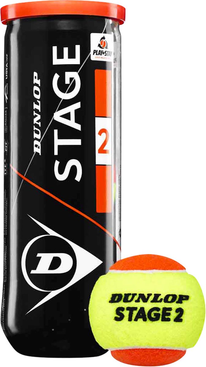 Dunlop Stage 2 Tennisbälle – Gelborange – 3 Stück