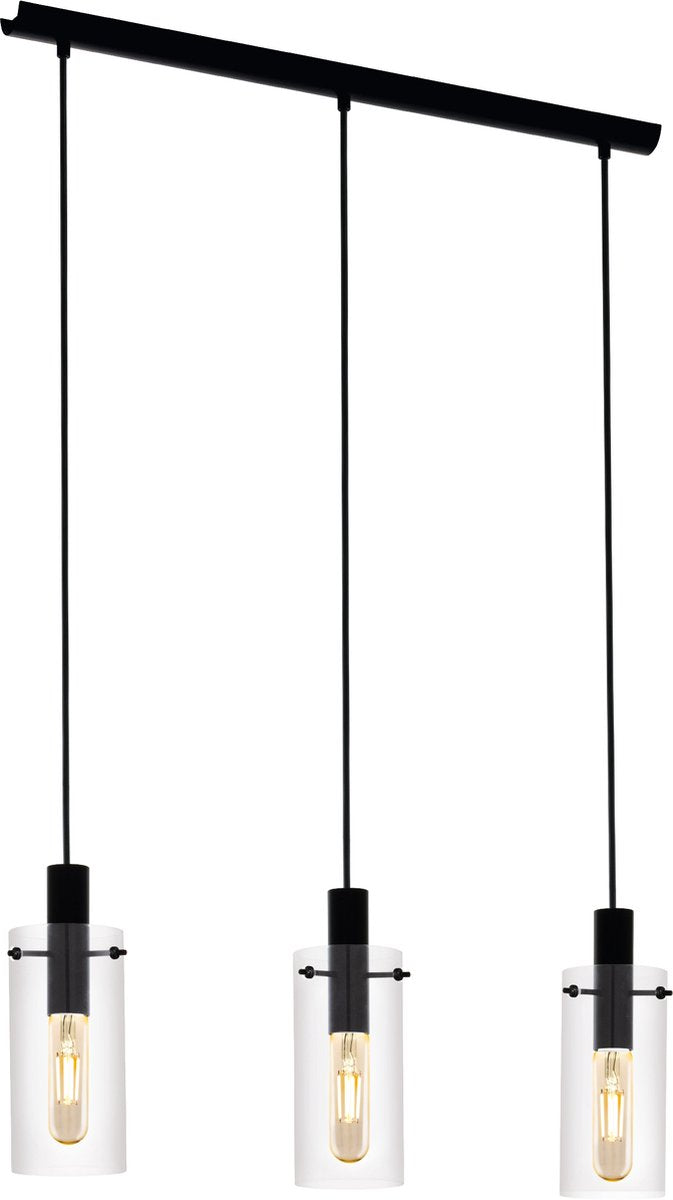 Eglo Montefino – Hängelampe – 3-flammig – E27 – schwarzes Glas