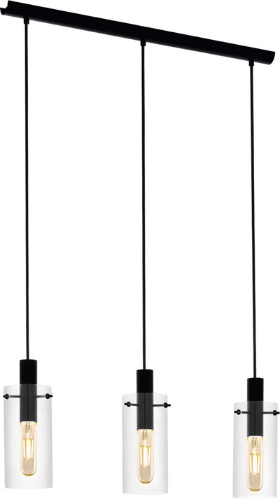 Eglo Montefino – Hängelampe – 3-flammig – E27 – schwarzes Glas