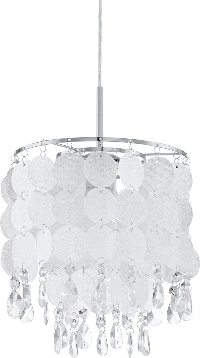 Eglo Fedra 2 Hängelampe – 1 Licht – ø250 mm. - Chrom - Perlmutt, klar