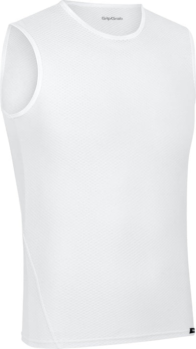 Gripgrab – ultraleichtes, ärmelloses Mesh-Unterhemd für den Sommer, Polygiene-Sweatshirt – weiß – Herren – Größe S