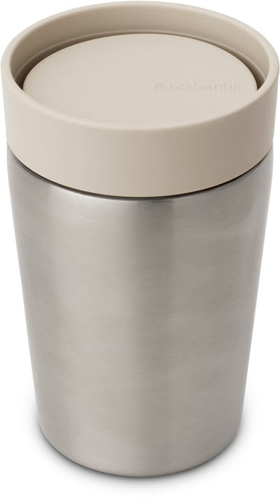 Brabantia Make Take Thermosbecher – Kaffeetasse zum Mitnehmen – 200 ml – sanftes Beige