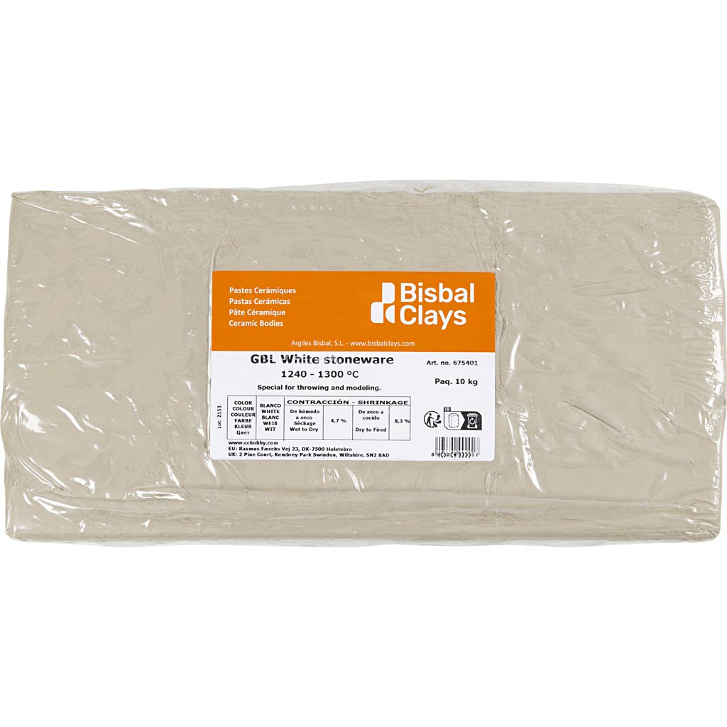 Creativ Company White Back Steinzeug Ton, 10 kg