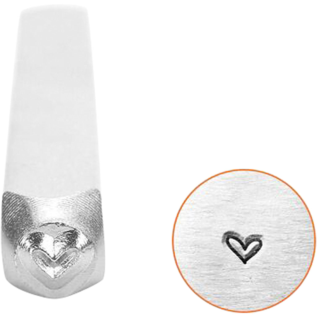 Impressart -Präge -Stempel, Herz, L: 65 mm, dumm 3 mm, 1 Stück
