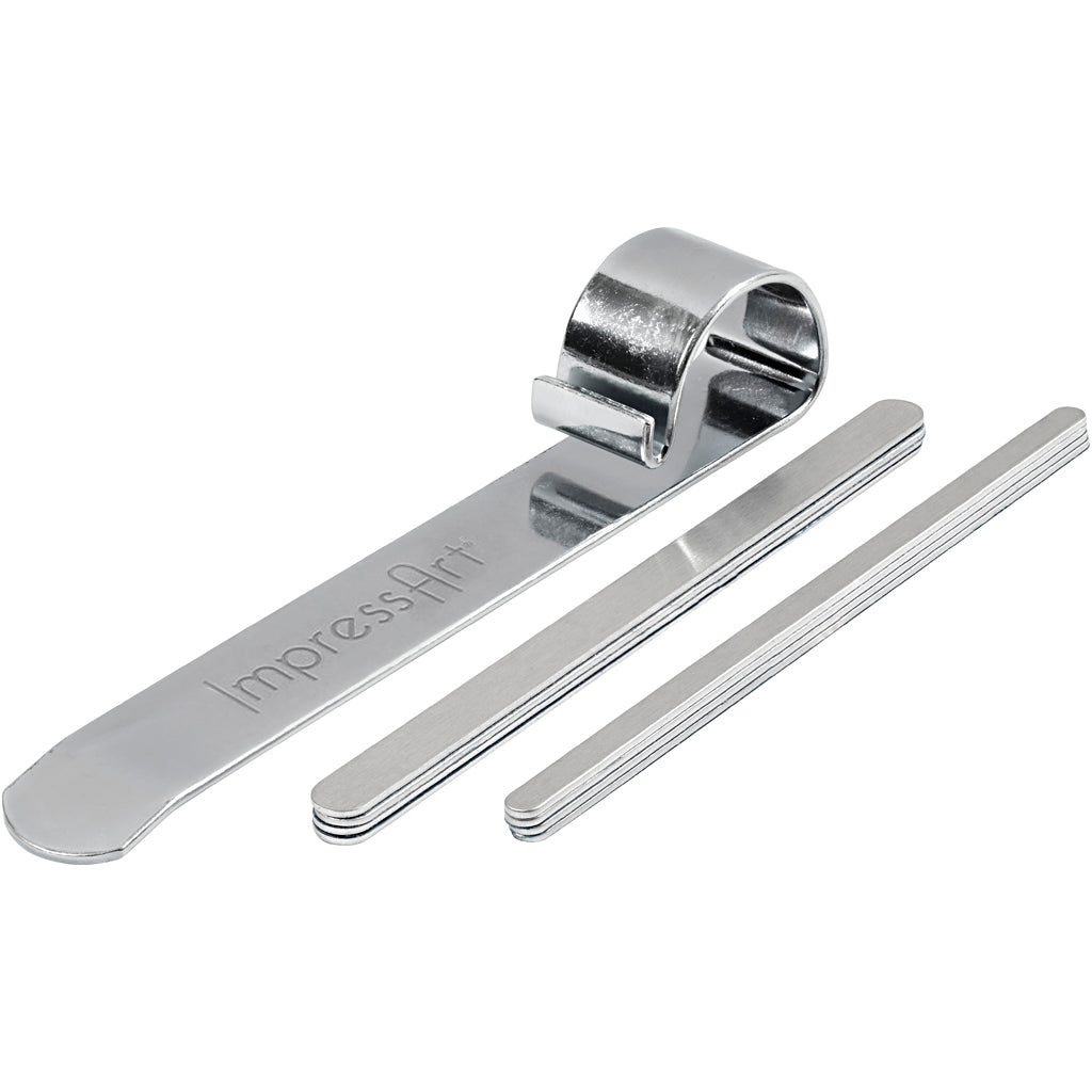 Impressart-Biegewerkzeuge und Metallarmbänder, L: 15 cm, B: 6-106 mm, Aluminium, 1 Set