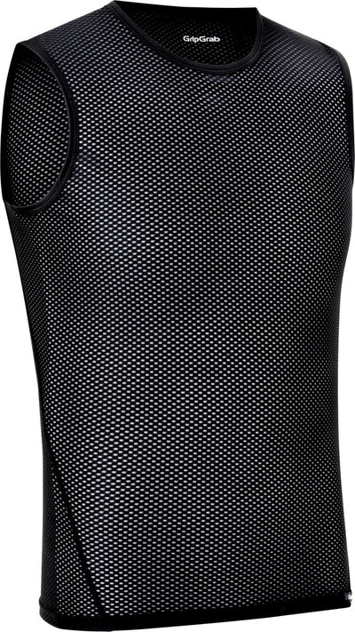 Gripgrab – ultraleichtes, ärmelloses Mesh-Basisschicht-Sommer-Fahrrad-Unterhemd, Polygiene-Sweatshirt – Schwarz – Herren – Größe L
