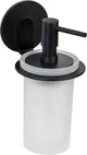 Wenko Turbo-Loc Seifenspender Bivio mattschwarzes Aluminium – Seifenpumpe – schwarz – selbstklebend – ohne Bohren