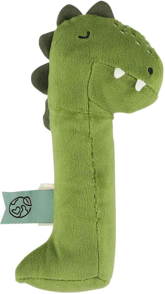 Trixie Baby-Quetschrassel Mr. Dino – ab 3 Monaten – mit schönem Quietschgeräusch – ideal als Geschenk zur Schwangerschaft