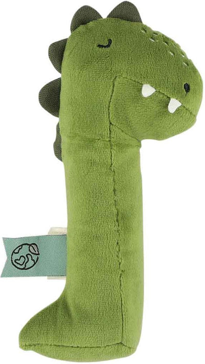 Trixie Baby-Quetschrassel Mr. Dino – ab 3 Monaten – mit schönem Quietschgeräusch – ideal als Geschenk zur Schwangerschaft