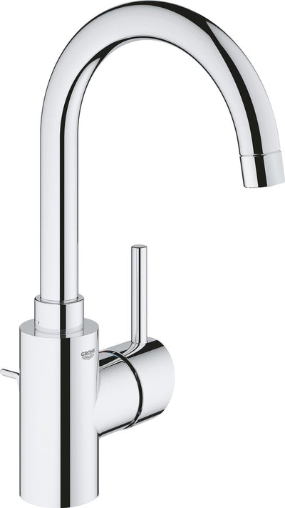 Grohe Concetto Waschtischarmatur L-Größe – mit Ablaufgarnitur – hoher schwenkbarer Auslauf – Chrom