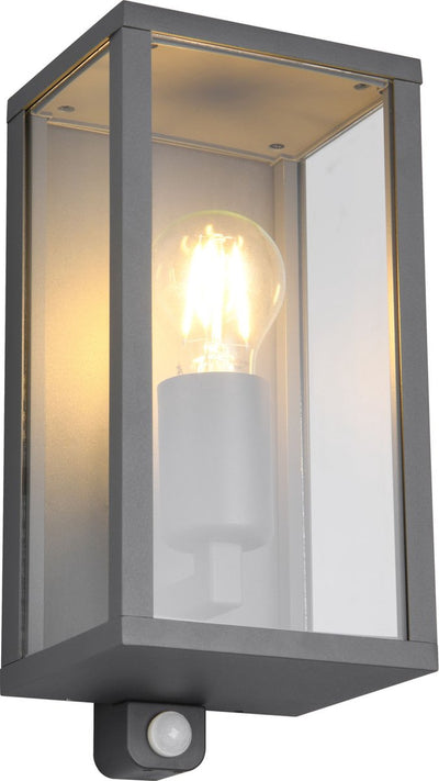 Trio garonne - Wandleuchte - Anthrazit - exkl. 1x E27 7W - Bewegungssensor - Außenbeleuchtung - IP44
