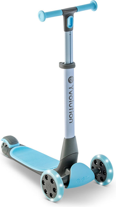 Yvolution – yglider nua blue – federleichter Roller mit LED-Rädern – maximale Belastbarkeit bis 50 Kilo – geeignet von 3 bis 10 Jahren