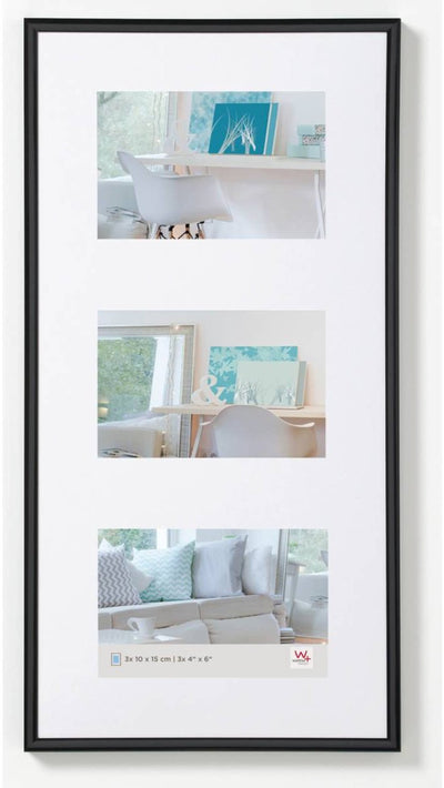 Walther New Lifestyle - Kunststoffrahmen - Fotogröße 3x 10x15 cm - Schwarz