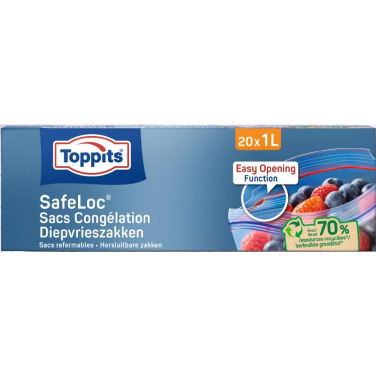 Belastungen Toppits Safeloc Zip-Diepvoedzaks 1L 20 Teile
