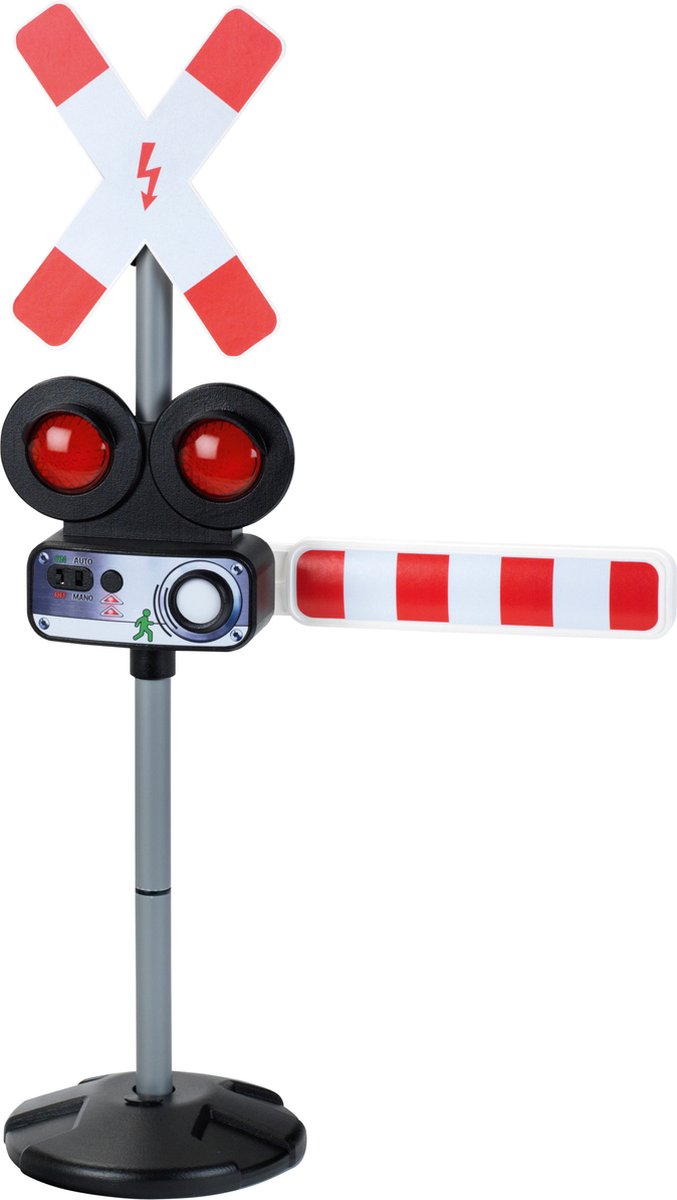 Klein Toys elektrischer Bahnübergang - inkl. Licht- und Soundeffekte - 50x23x80 cm - rot weiß schwarz