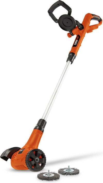 Powerplus Dual Power Teleskop-Akku-Unkrautentferner POWDPG8060 – 20 V Unkrautstecher, ohne Akku und Ladegerät, mit Nylon- und Stahlbürste, Gartengeräte