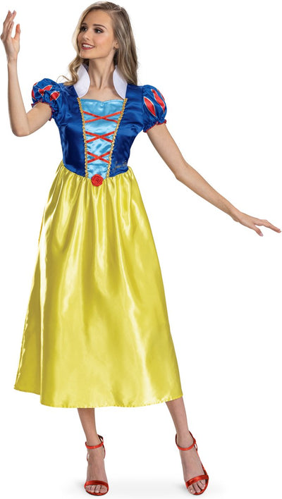 Verkleidung Disney Prinzessin – Schneewittchen, Schneewittchenkleid Basic Plus Erwachsene, Größe M (8-10), Erwachsene