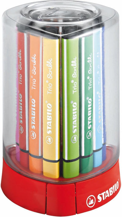 Stabilo trio scribbi – ergonomischer Filzstift – unverwüstlich durch gefederte Schreibspitze – Box mit 12 Farben
