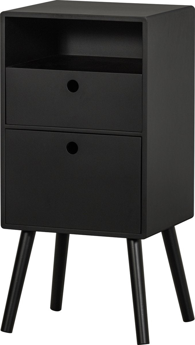 Woood Ozzy Nachttisch – Holz – Schwarz – 75 x 36 x 30