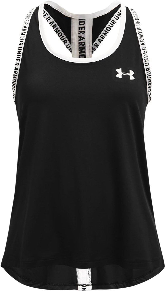 Under Armour Tech Knockout Tank-Blk Mädchen-Sportshirt – Schwarz – Weiß