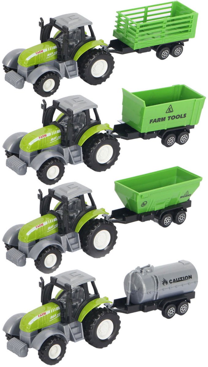 Der Cast Green Tractor mit Anhänger und Rückzugsfunktion
