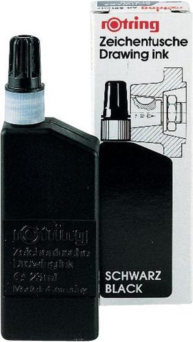 Rotring Isograph Flüssigtinte in Flasche | schwarz | 23 ml Füllfederhaltertinte
