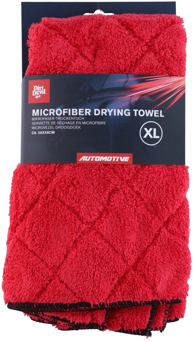 Dirt Devil - Mikrofaser-Trockentuch XL - Reinigungstuch - 58x58 cm - Rot