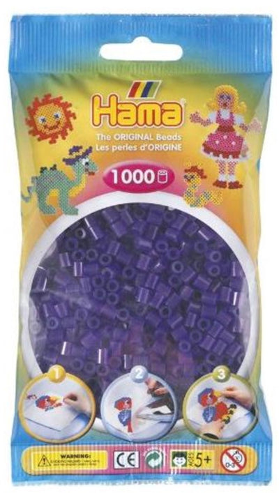 Hama -Eisenperlen 1000 Stück lila transparent