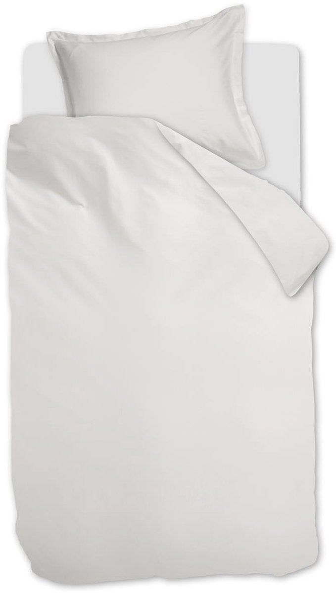 Ambiante Satin-Uni-Bettbezug – Einzelbett – 140 x 200 220 cm – weiß
