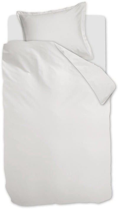 Ambiante Satin-Uni-Bettbezug – Einzelbett – 140 x 200 220 cm – weiß