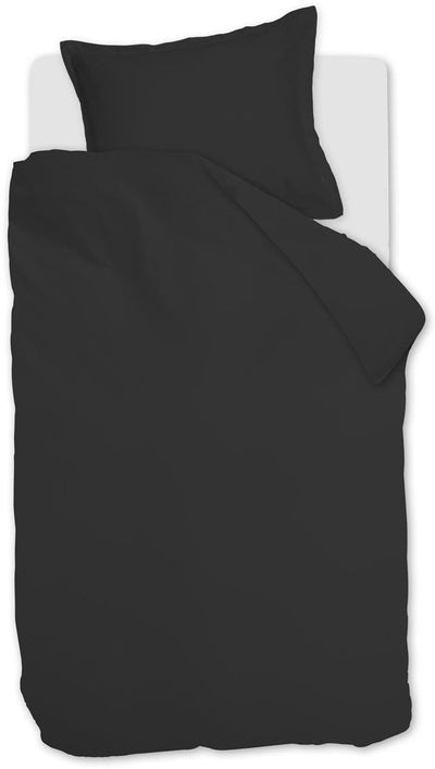 Ambiante Satin Uni Bettbezug – Einzelbett – 140 x 200 220 cm – Schwarz