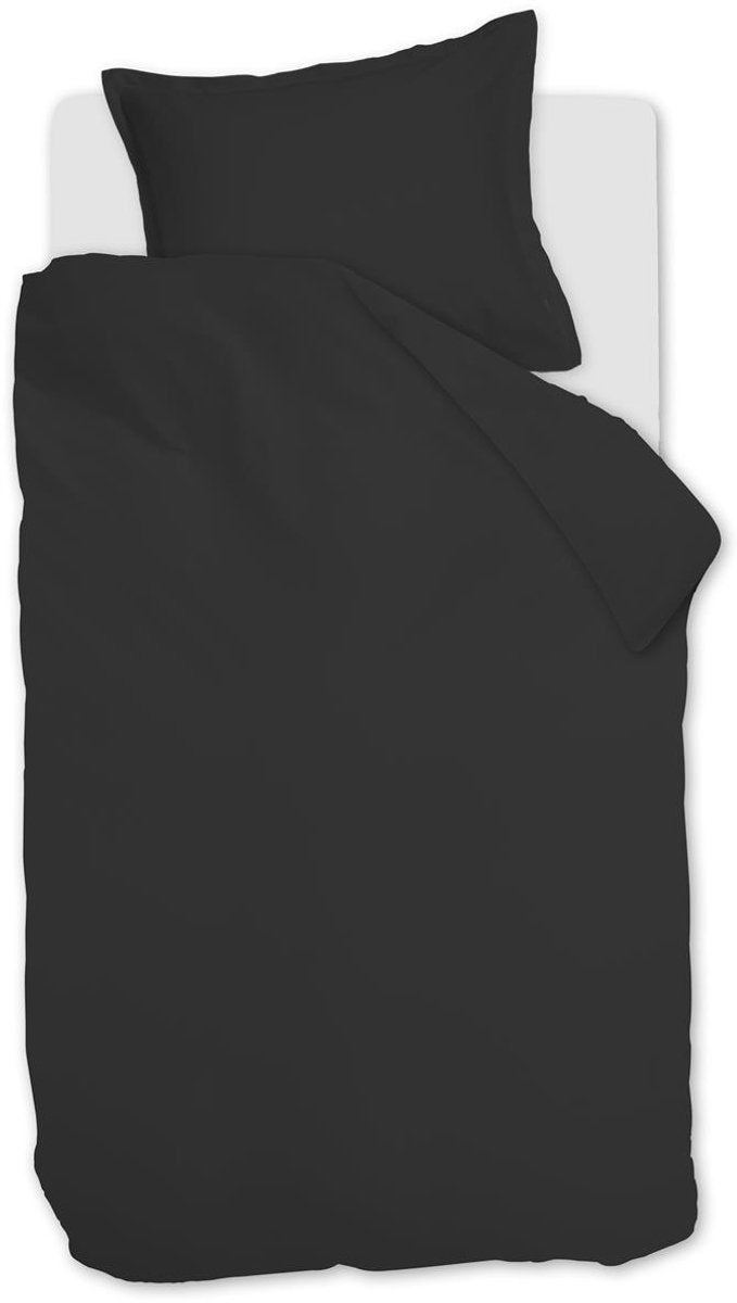 Ambiante Satin Uni Bettbezug – Einzelbett – 140 x 200 220 cm – Schwarz