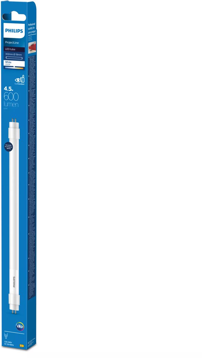 Philips LED Philips Projectline LED-Leuchtstoffröhre – T5 Mini – 4,5 W – G5 – helles weißes Licht – 300 mm