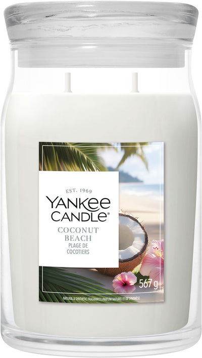 Yankee Candle – Coconut Beach Duftkerze im großen Glas – 90 Brennstunden – zwei Dochte