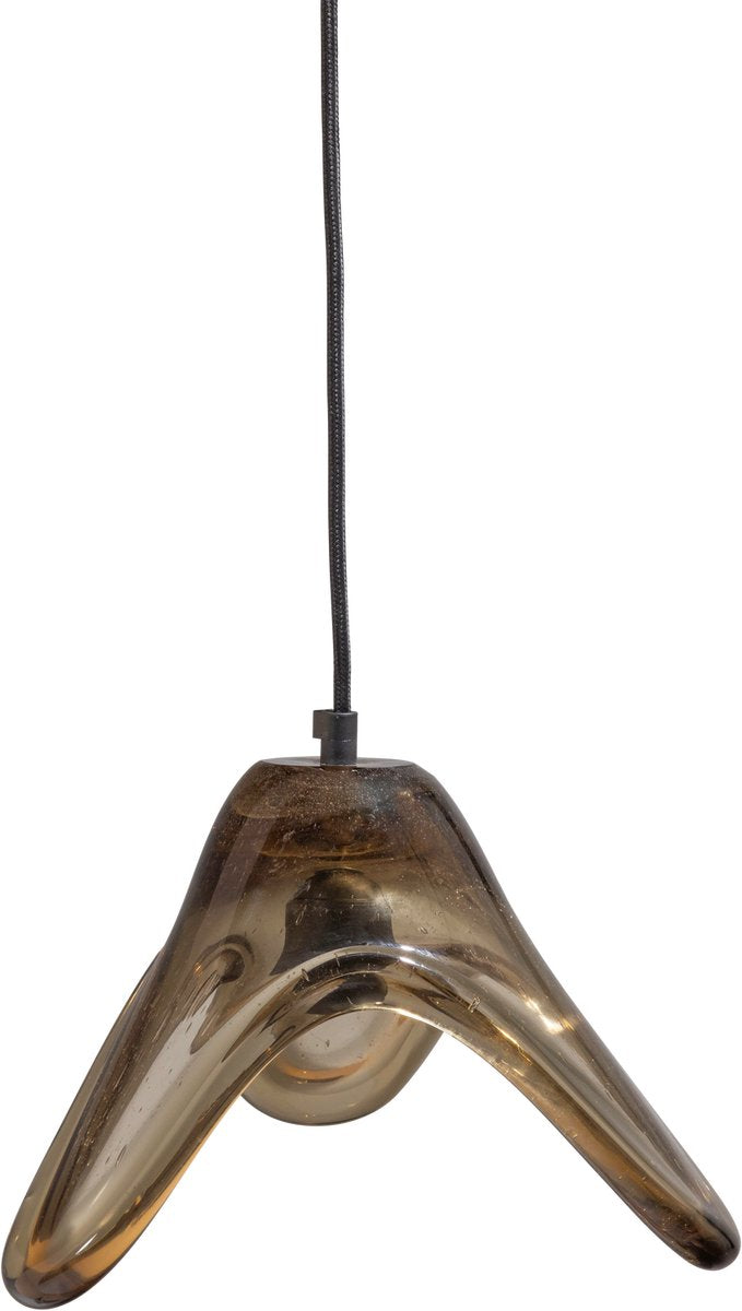 Woood elle Hängelampe groß - Glas - grün - 17x25x22