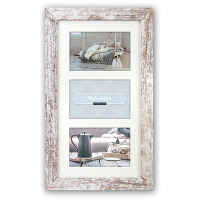ZEP -Fotorahmen V23106 Nelson 6 3q White Wash für 3 Fotos