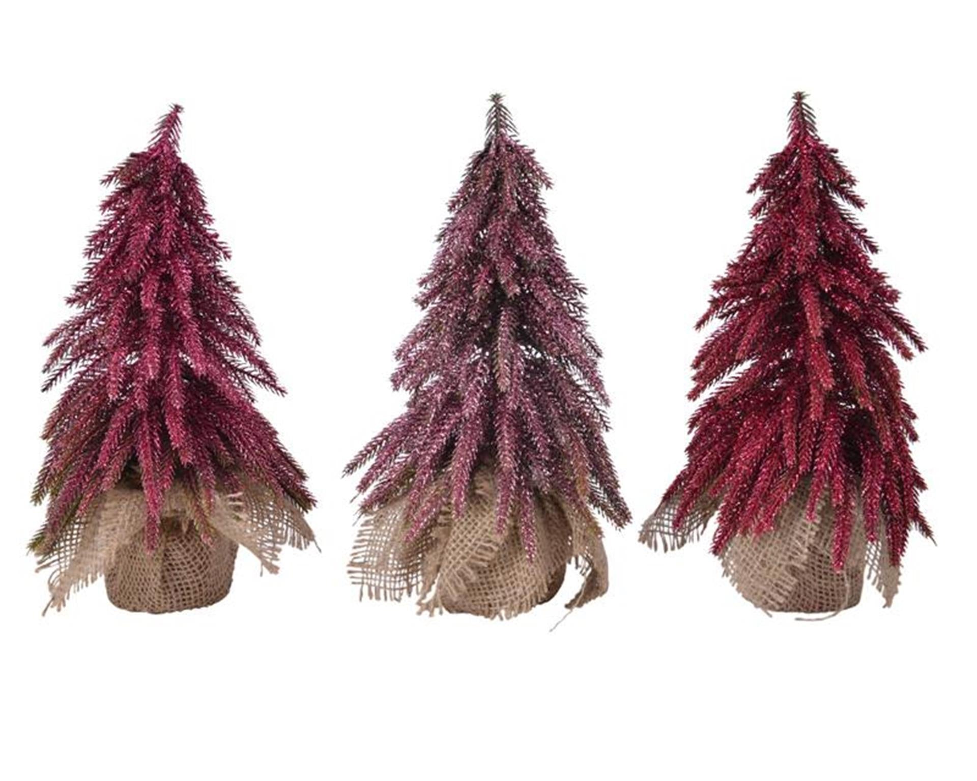 Decoris Mini-Weihnachtsbaum rosa 3fach 20cm