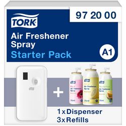 Lufterfrischer Tork A1 Starterpaket 3 Nachfüllungen weiß