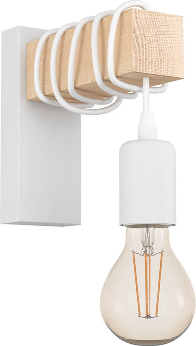 Eglo Townshend Wandleuchte – E27 – 21,5 cm – Holz – Weißbraun – FSC-Holz