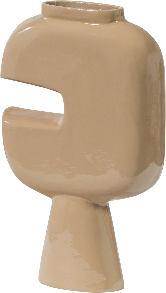 Woood Gianna Vase – Aluminium – Sand – 31 x 21 x 7 cm