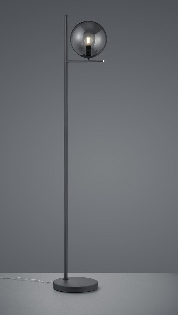 Trio pure - Stehleuchte - Anthrazit - exkl. 1x e14 28w - rauchfarbenes Glas