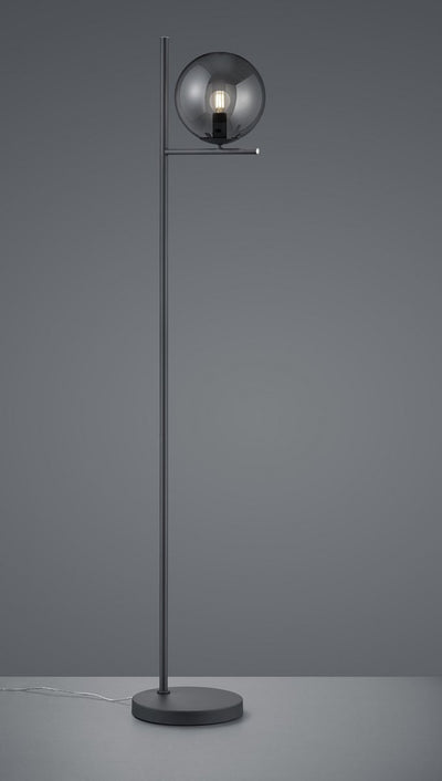 Trio pure - Stehleuchte - Anthrazit - exkl. 1x e14 28w - rauchfarbenes Glas
