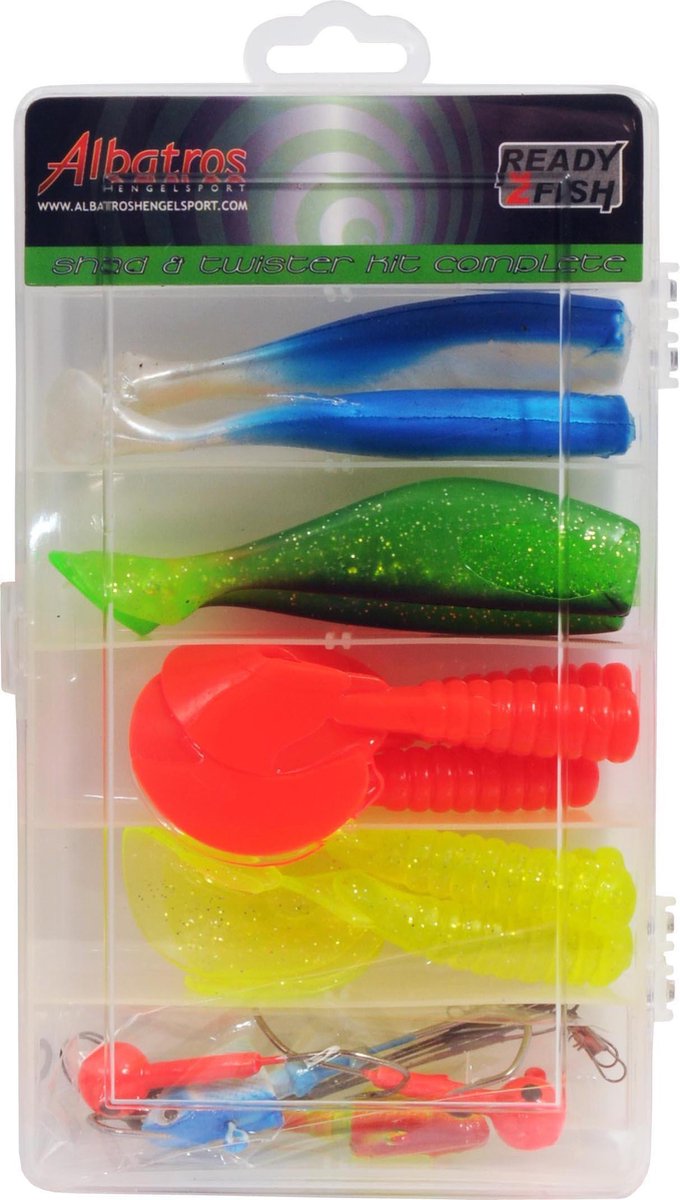 Albatros ready2fish Twister Shad Box - Angelset - 16-teilig